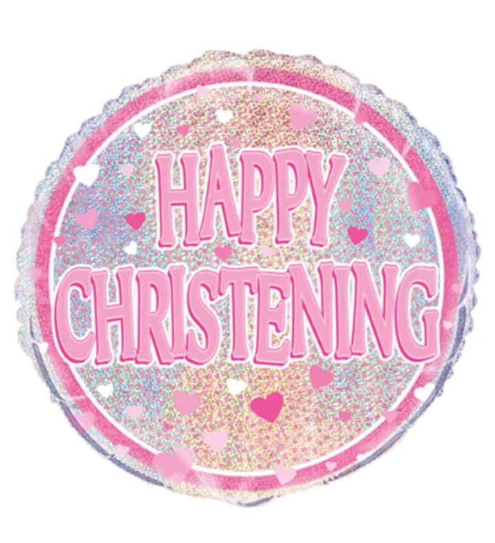 18" Unique Party Pink Christening Prism Balloon