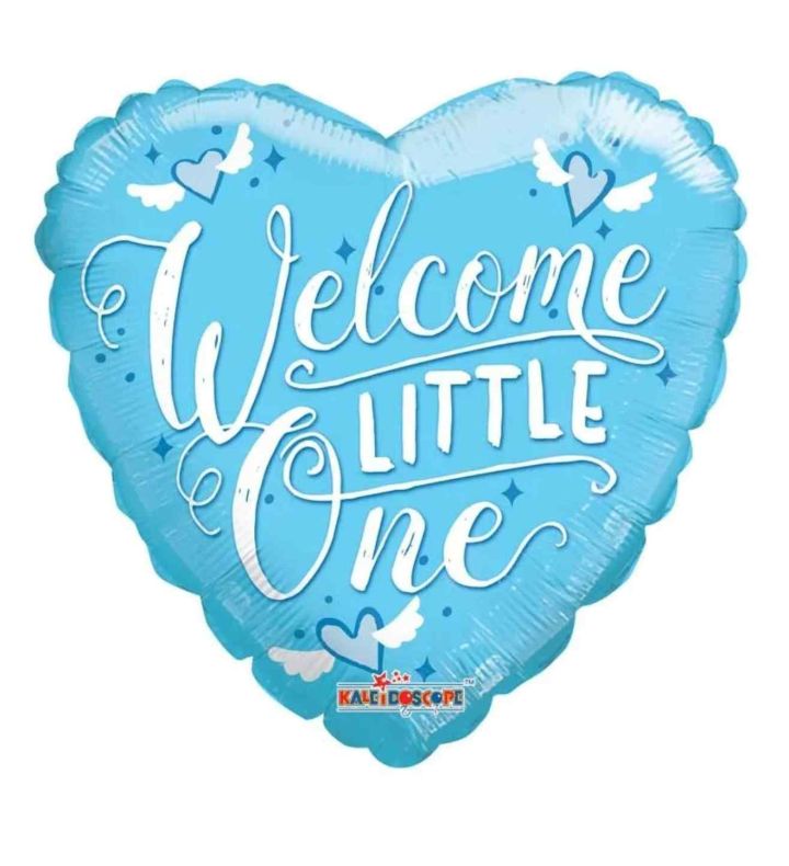 18" Welcome little one blue