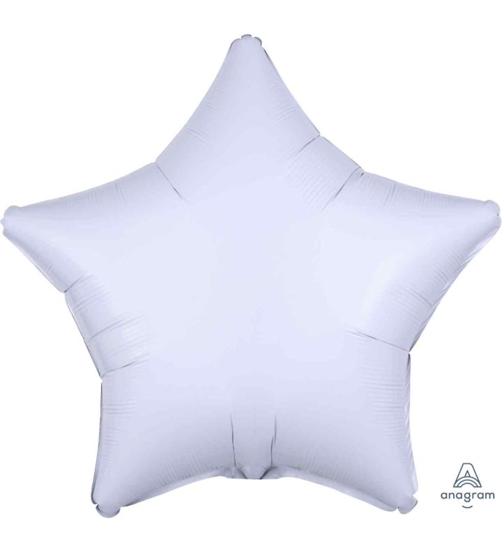 17" White Star Foil Balloon Anagram - Unpackaged