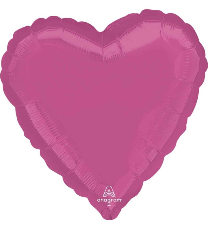 18" Bubble Gum Pink Heart Foil Balloon Anagram - Unpackaged