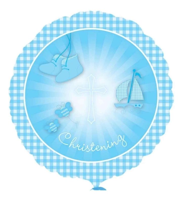 18" Christening Boys Foil Balloon