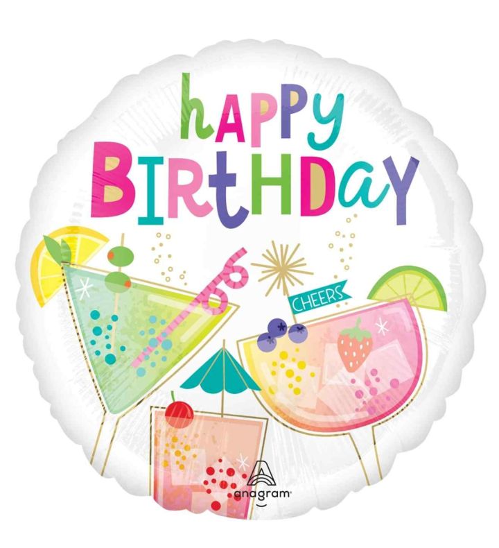 18" Cocktail Surprise Birthday Foil Balloon