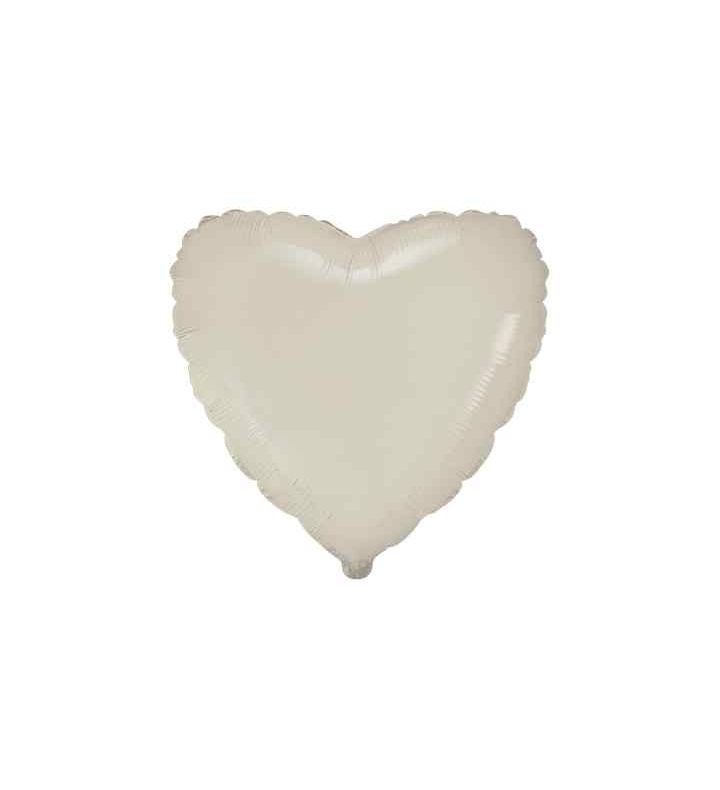 18" Flexmetal Heart Satin Cream Foil Balloon