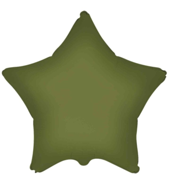 18" Star Matte Olive Green Flexmetal Foil Balloon