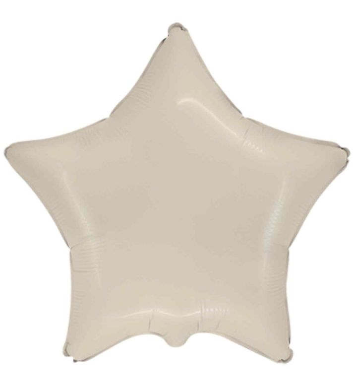 18" Star Satin Cream Flexmetal Foil Balloon