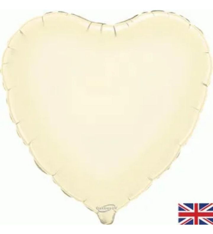 18" Ivory Heart Oaktree Upackaged Foil Balloon