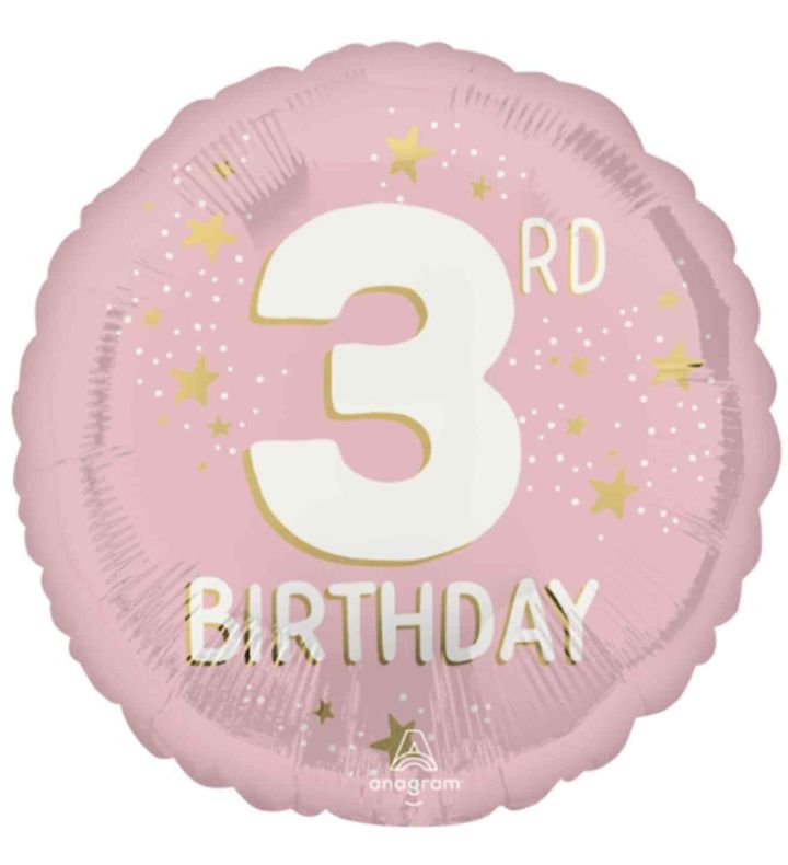 18" Little Miss 3rd Birthday Anagram Foil Balloon