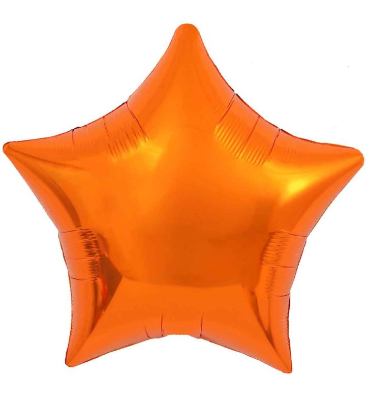 18" North Star Orange Star Foil Balloon