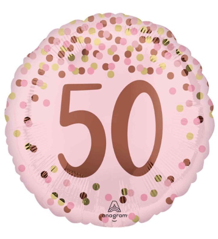 18" Pretty Pink 50th Birthday Anagram Foil Balloon