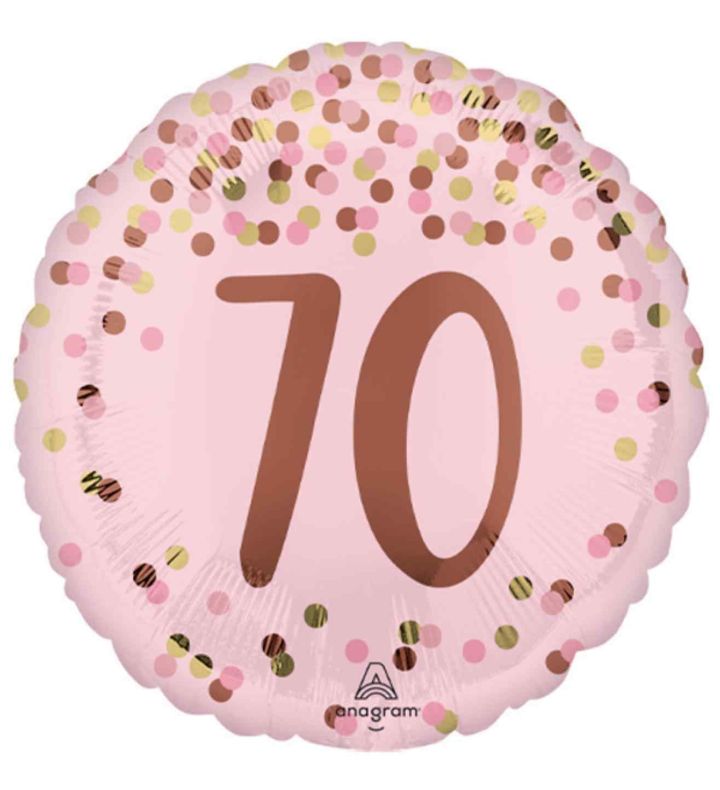 18" Pretty Pink 70th Birthday Anagram Foil Balloon