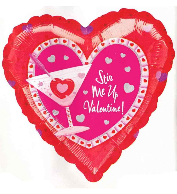18" Stir Me Up Valentine Foil Heart Balloon