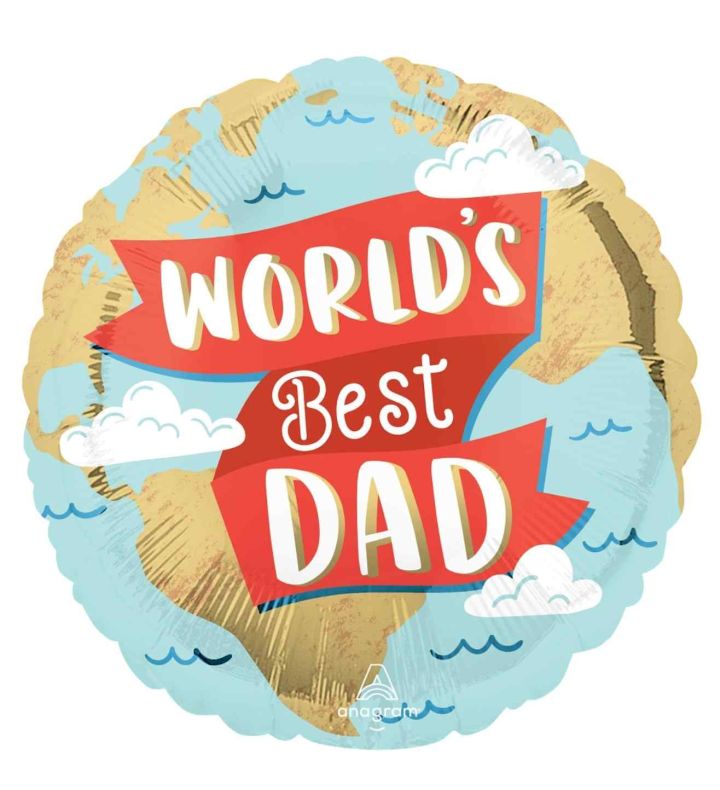 18" World's Best Dad  Round Foil Balloon