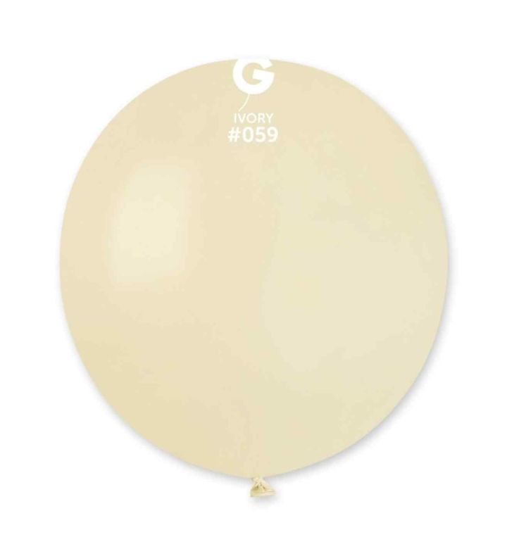 19" Gemar Ivory 059 Latex Balloons 25ct