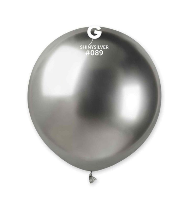 19" Gemar Shiny Silver 089 Latex Balloons 25ct