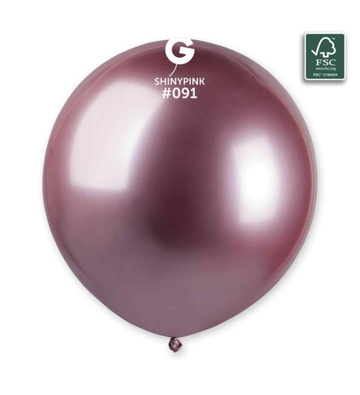 19" Gemar Shiny Pink 091 Latex Balloons 25ct