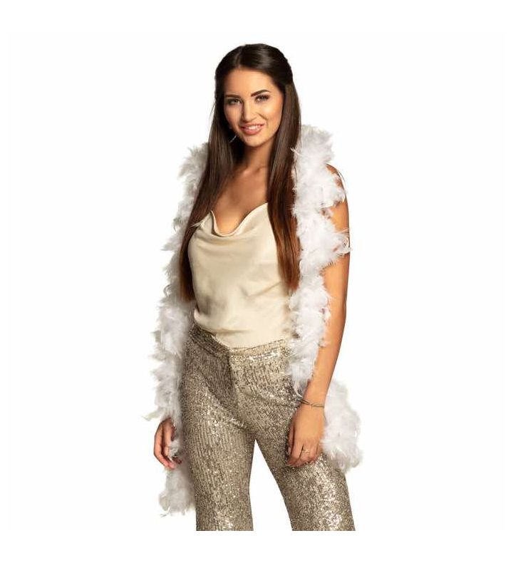 1.8m White Feather Boa