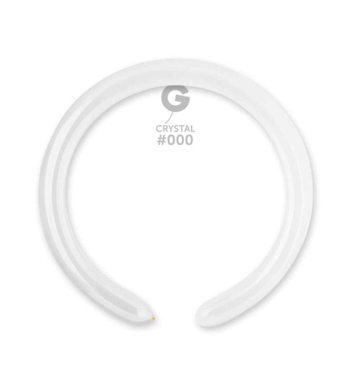 2" Gemar Crystal Clear 000 Modelling Latex Balloons 100ct
