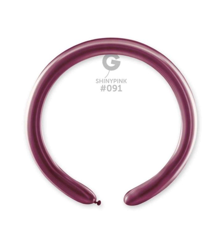 2" Shiny Pink 091 Gemar Modelling Latex Balloons 50ct