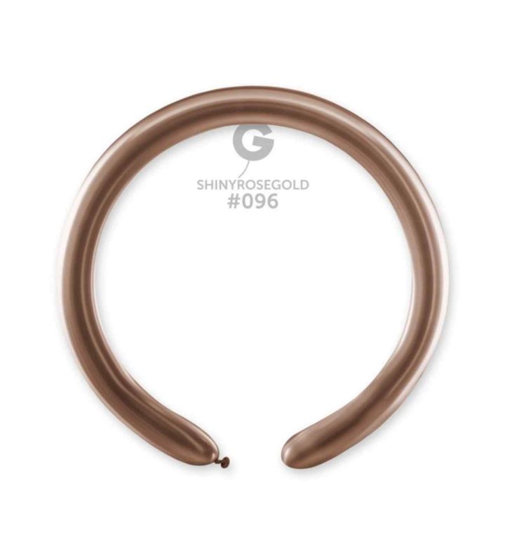 2" Shiny Rose Gold 096 Gemar Modelling Latex Balloons 50ct