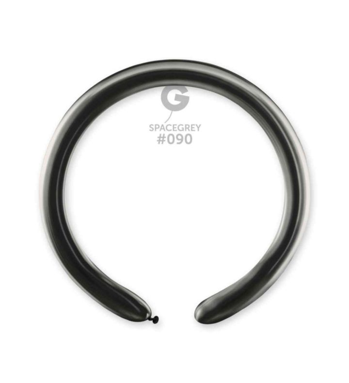 2" Shiny Space Grey 090 Gemar Modelling Latex Balloons 50ct