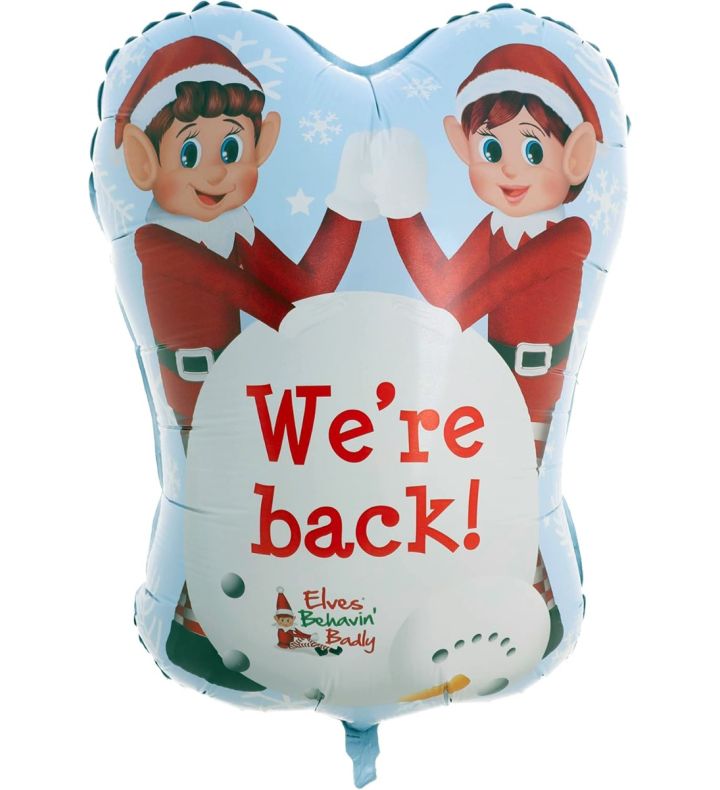 23" Elf Behavin Badly We're Back Foil Balloon