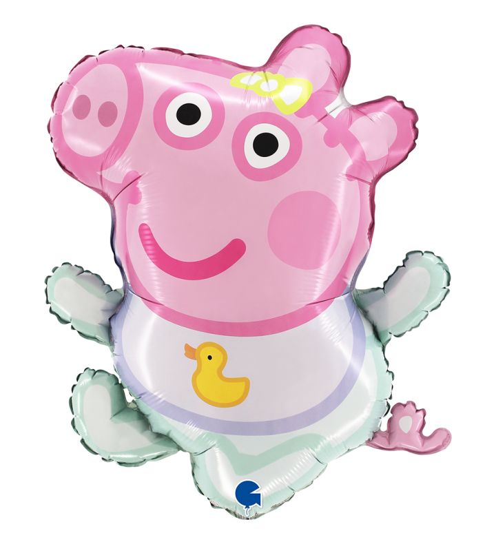 23" Evie Baby Pig Foil Balloon Packaged