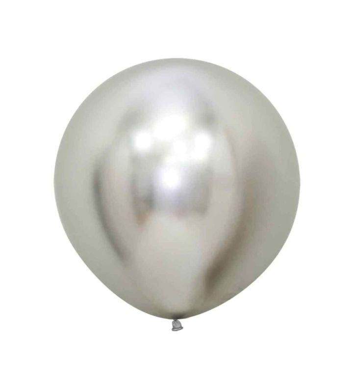 24" Sempertex Reflex Silver 981 Latex Balloons 3ct