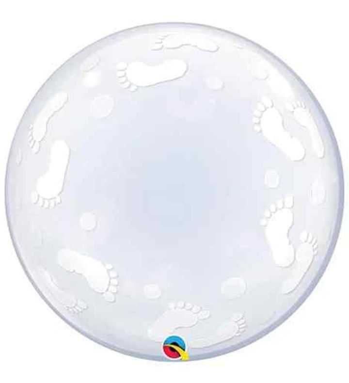 24" Deco Bubble Baby Footprints Balloon