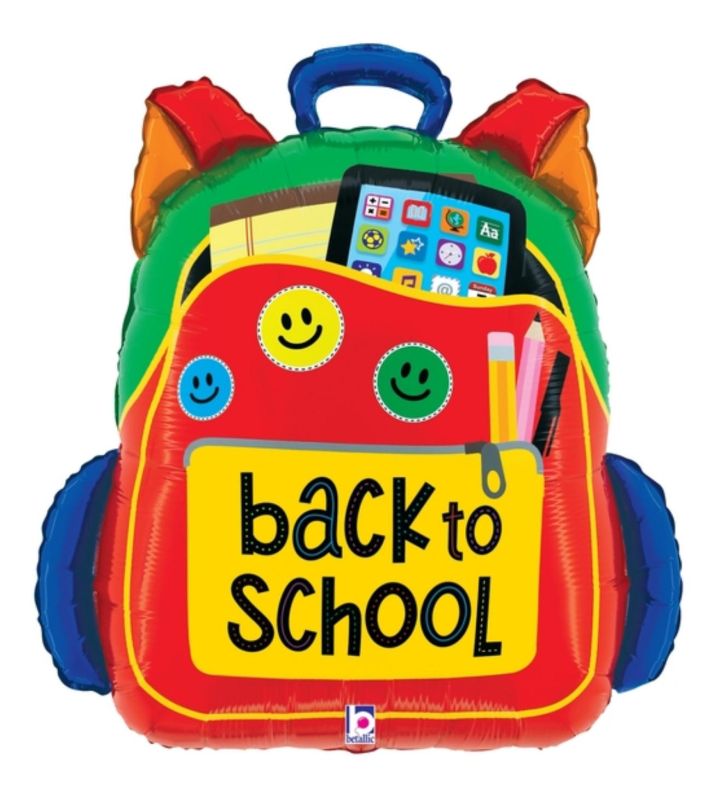 25" Back To School Backpack Foil Balloon