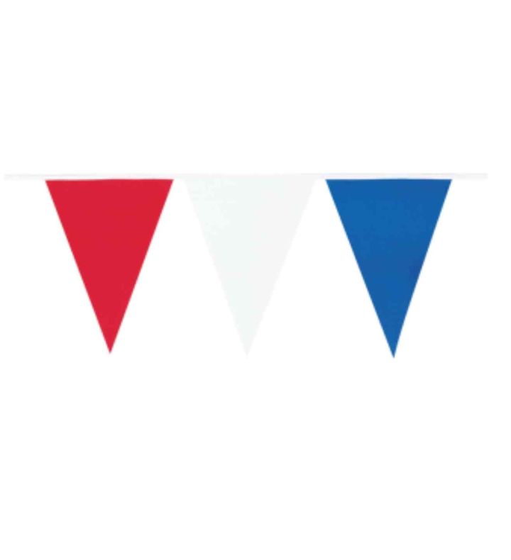 25m Pennant Bunting Red, White & Blue