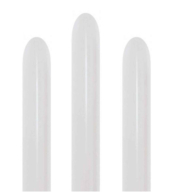 260s Sempertex Satin White 405 Modelling Latex Balloons 50ct