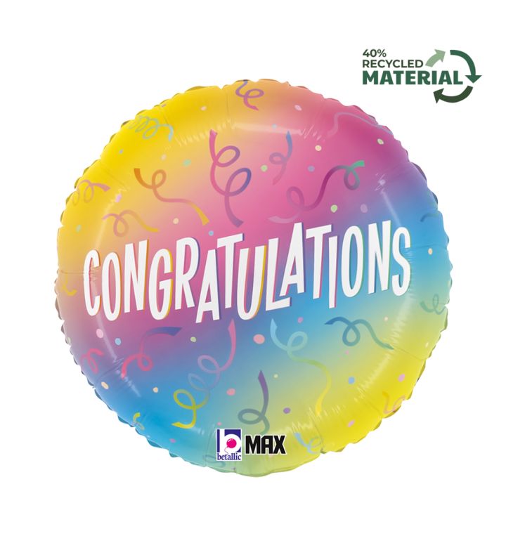 18" Colourful Congratulations Foil Balloon