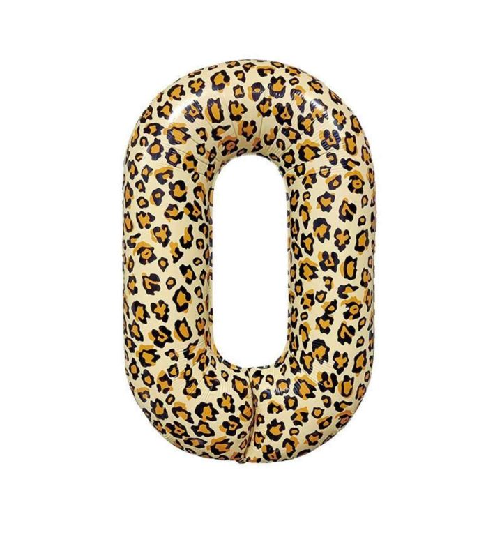 26" Leopard Number 0 Bamboo Party Foil Balloon