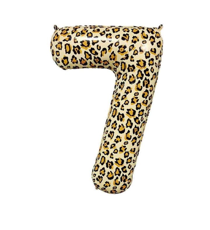 26" Leopard Number 7 Bamboo Party Foil Balloon