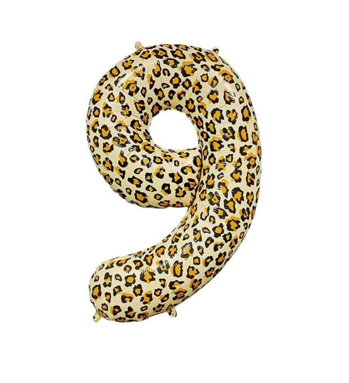 26" Leopard Number 9 Bamboo Party Foil Balloon
