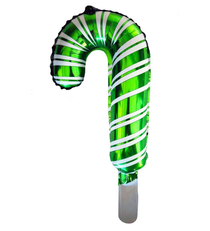 28cm Bamboo Party Candy Cane Green/White