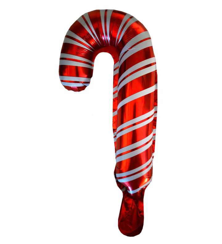 28cm Bamboo Party Candy Cane Red/White