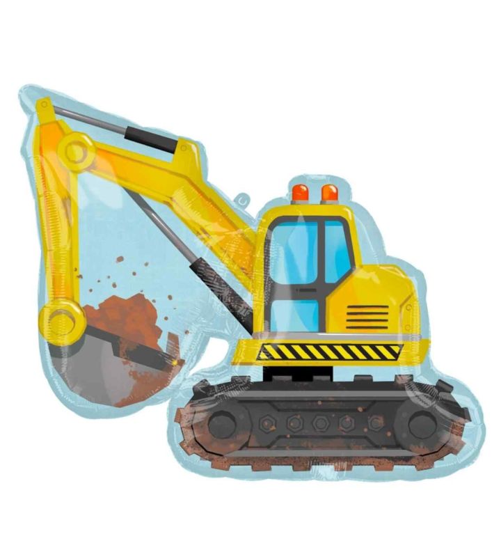 Construction Digger Supershape Foil Balloon