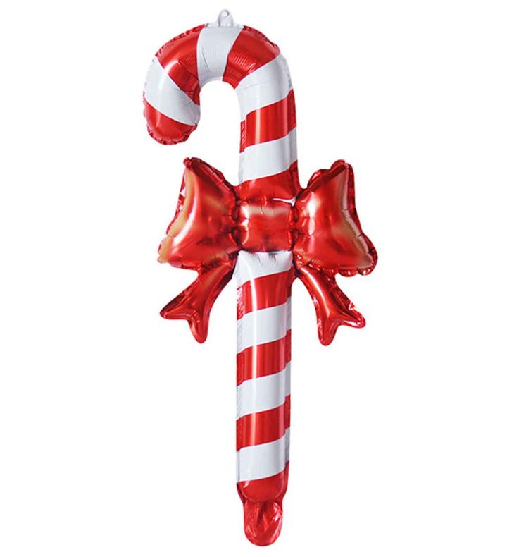 30x57cm Bamboo Party Red/White Candy Cane With Bow