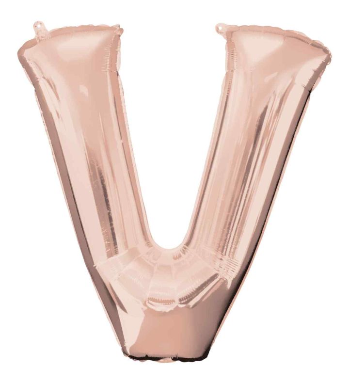 34" Anagram Rose Gold Letter V