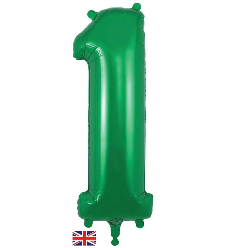 34" Green Number 1 Oaktree Foil Balloon
