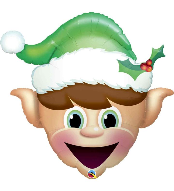 35" Elf Head Christmas Foil Balloon