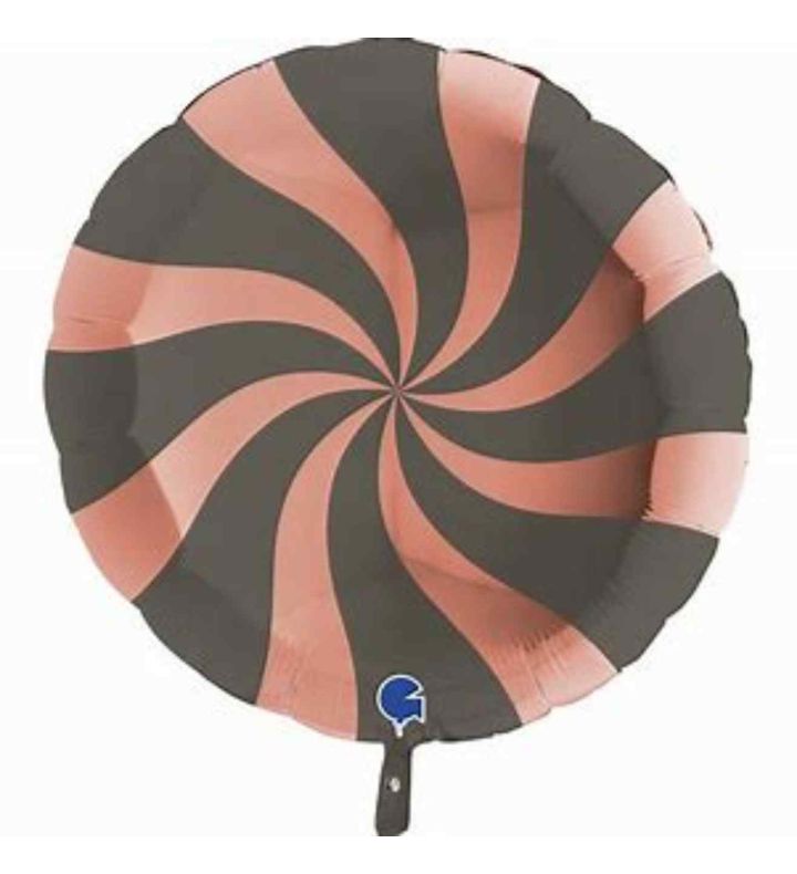 36" Grabo Swirly Rose Gold-Platinum Grey Foil Balloon