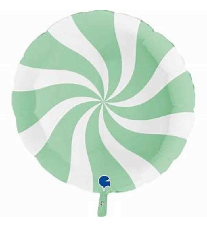 36" Grabo Swirly White-Matte Green Foil Balloon