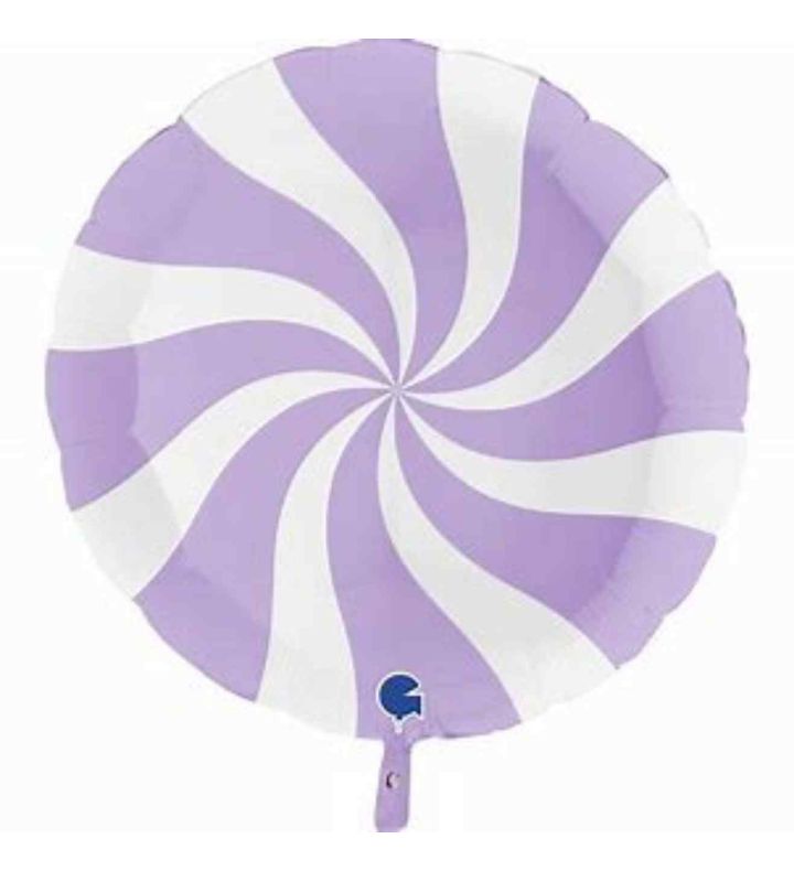 36" Grabo Swirly White-Matte Lilac Foil Balloon