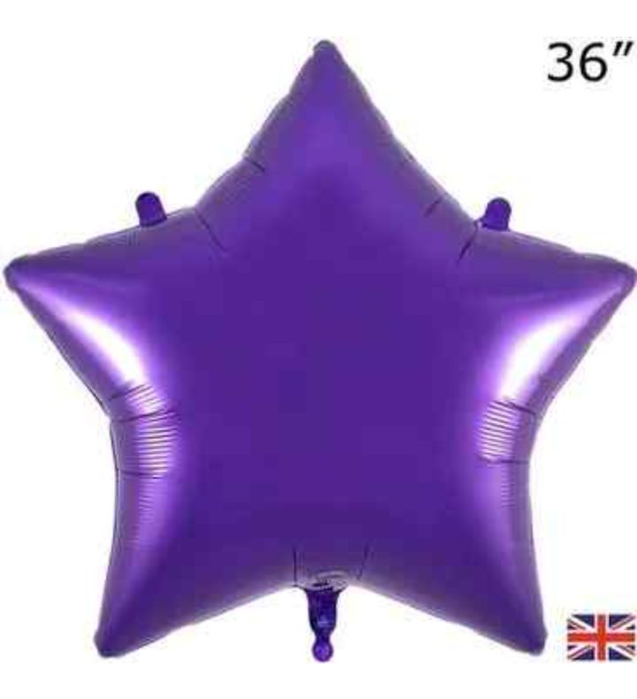 36" Oaktree Star Purple Foil Balloon