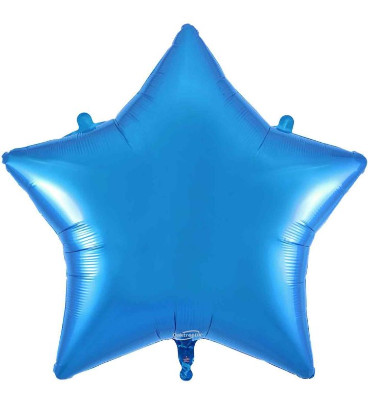 36" Oaktree Star Blue Foil Balloon