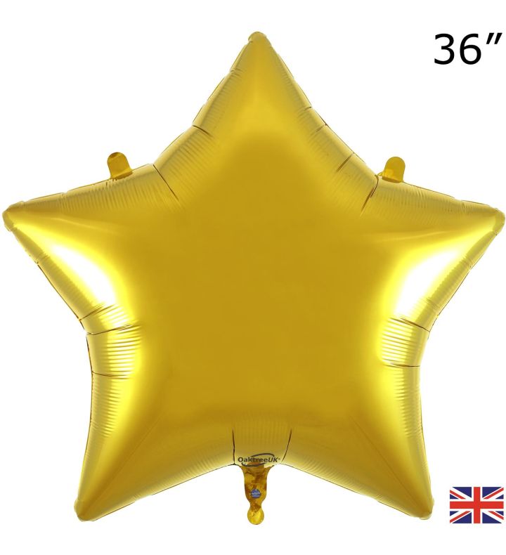 36" Oaktree Star Gold Foil Balloon