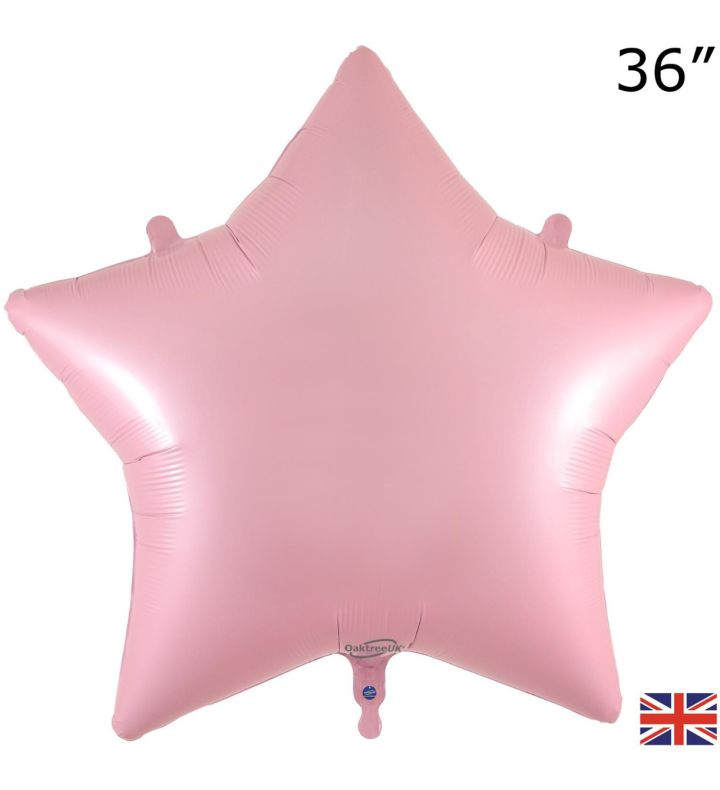 36" Oaktree Star Matte Pink Foil Balloon
