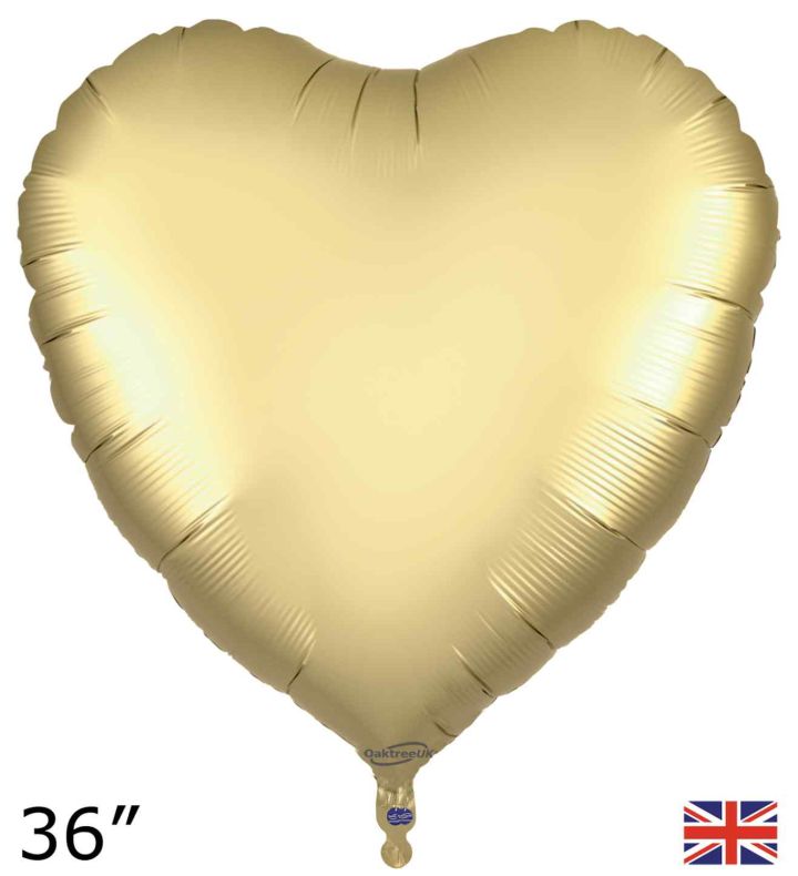 36" Oaktree Heart Gold Silk Foil Balloon